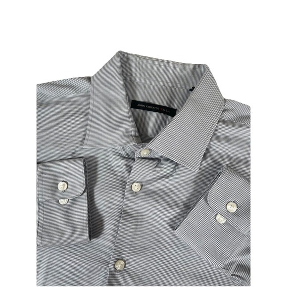 John Varvatos Other - John Varvatos Gray White Geometric Long Sleeve Button Up Shirt Men's 16.5 32/33‎